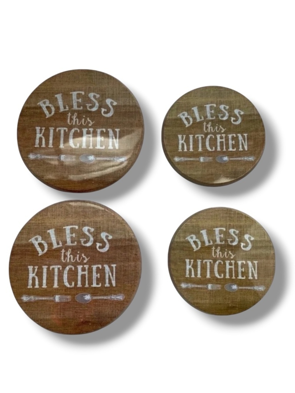 Range Kleen Burlap Blessings Farmhouse Range Stove Covers Round Set of 4
